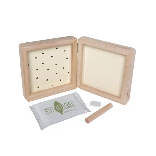 Petit Artichaut kéz- és lábnyomat készítő kinyitható fényképtartó kerettel - Pretty Hearts 