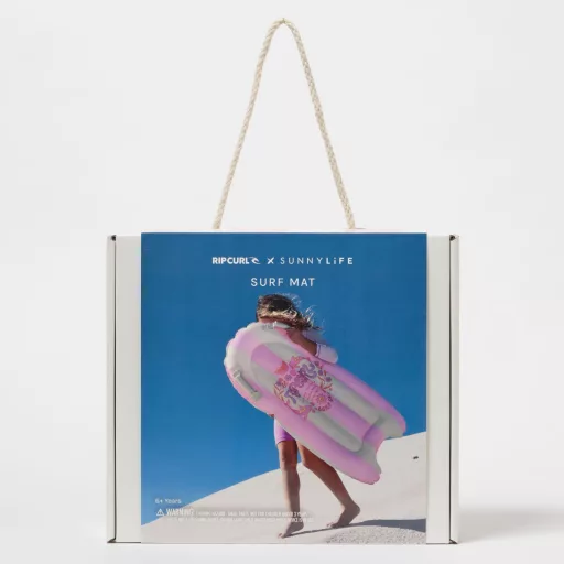 Sunnylife gyerek felfújható szörfdeszka - Dolphin Surf Co Pink Stripe 