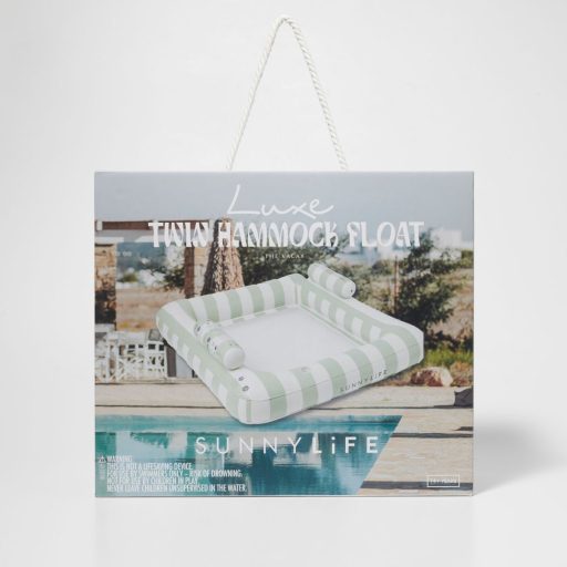 Sunnylife kétszemélyes felfújható úszó függőágy - The Vacay Soft Olive 