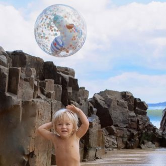   Sunnylife 3D felfújható strandlabda -  Sid the Seagull Blue Stripe 