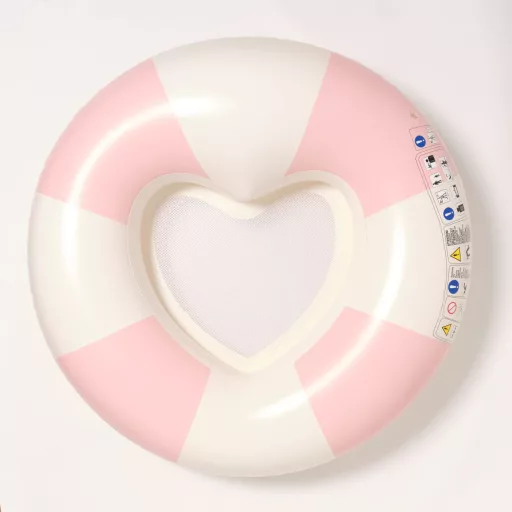 Sunnylife hálós úszógumi - Stole My Heart Pink Stripe CSOMAGOLÁSSÉRÜLT