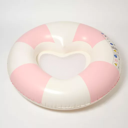 Sunnylife hálós úszógumi - Stole My Heart Pink Stripe CSOMAGOLÁSSÉRÜLT