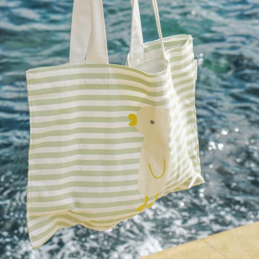 Sunnylife gyerek vászon strandtáska - Duck Sage Stripe 