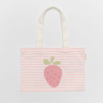   Sunnylife gyerek vászon strandtáska - Strawberry Sunshine Pink Stripe 