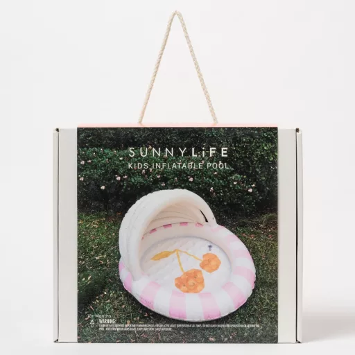 Sunnylife felfújható baba pancsoló árnyékolóval - Cotton Candy Cherry CSOMAGOLÁSSÉRÜLT