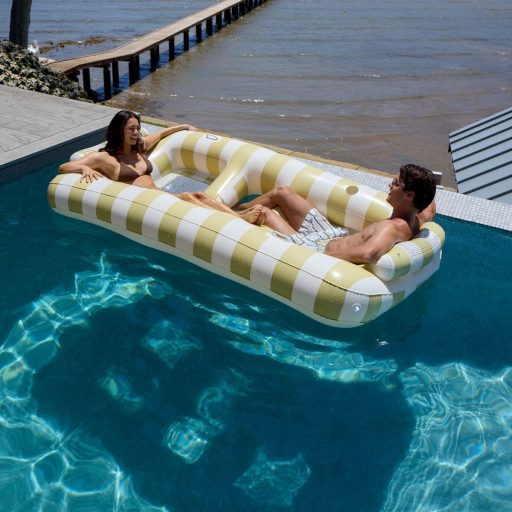 Sunnylife kétszemélyes felfújható függőágy - Float Casa Sand Stripe 