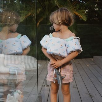   Sunnylife úszómellény karúszóval 4-6 év Sid the Seagull Blue Wave 