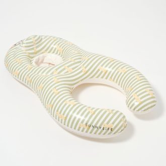   Sunnylife kétszemélyes együtt a babával úszógumi - Duck Sage Stripe