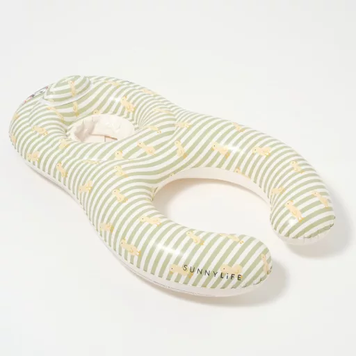 Sunnylife kétszemélyes együtt a babával úszógumi - Duck Sage Stripe