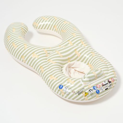 Sunnylife kétszemélyes együtt a babával úszógumi - Duck Sage Stripe