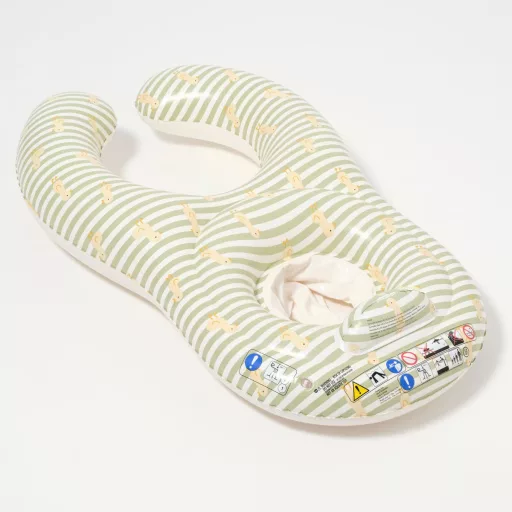 Sunnylife kétszemélyes együtt a babával úszógumi - Duck Sage Stripe