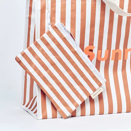 Sunnylife strandtáska - Tierra Clay Stripe