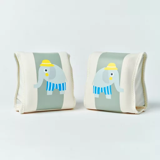 Sunnylife neoprén karúszó - Eli the Elephant Green Stripe 