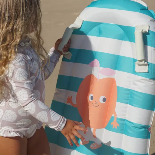 Sunnylife gyerek felfújható szörfdeszka - Poppy the Peach Green Stripe 