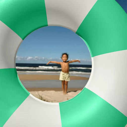 Sunnylife gyerek úszógumi - Party Green Stripe 