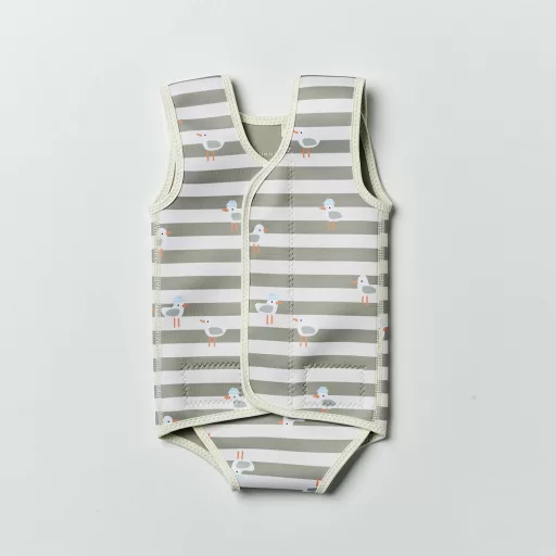 Sunnylife baba neoprén úszóruha - Sammy the Seagull Green Stripe 