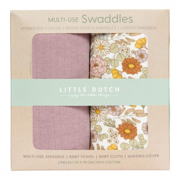 Little Dutch textilpelenka 70x70 cm - vintage kis virágok
